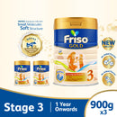 Friso Gold 3 Growing Up Milk with 2-FL 900g for Toddler 1+ years Milk Powder (Subscription Bundle of 3)