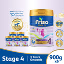 Friso Gold 4 Growing Up Milk with 2'-FL 900g for Toddler 3+ years Milk Powder (Bundle of 6) - NG