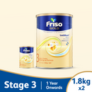 Friso Gold Stage 3 Growing-up Formula 1.8kg - From 1-3 years (Bundle of 2)