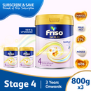 Friso Gold Stage 4 Growing-up Formula 800g - From 3-6 years (Subscription Bundle of 3)