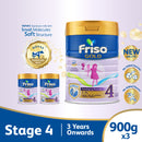 Friso Gold 4 Growing Up Milk with 2'-FL 900g for Toddler 3+ years Milk Powder  (Bundle of 3) - NG