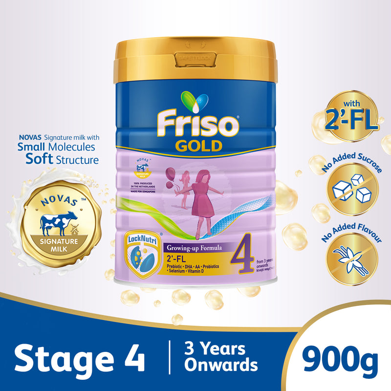 Friso Gold Stage 4 Growing Up Milk 2'-FL 900g for Toddler 3+ years - NG