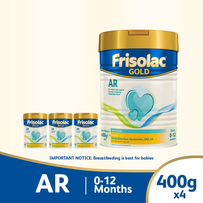 Frisolac Gold AR 400g - Specialty Infant Baby Milk Formula for Newborn 0-12 months (Bundle of 4)